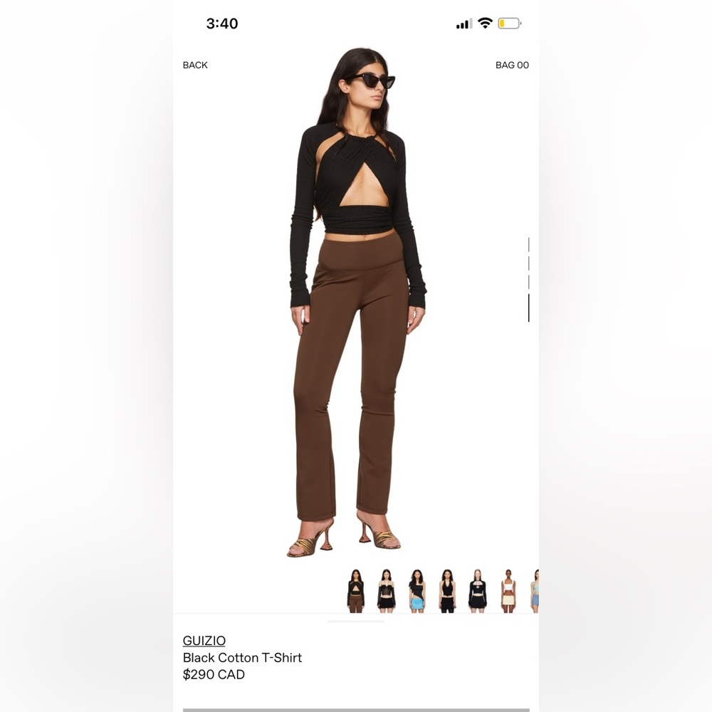 Danielle Guizio black long sleeve wrap top - Picture 6 of 7